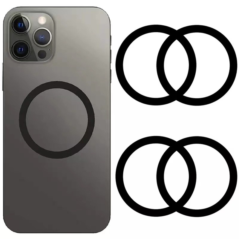 5 件裝通用磁性無線充電器貼紙適用於 IPhone 13 12 Pro Max 迷你手機金屬磁鐵圓形車載手機環架