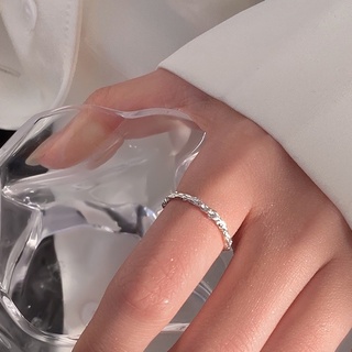 初見家💕925純銀戒指開口可調女  簡約設計感指環 防過敏戒指