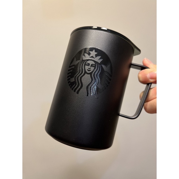 全新｜星巴克Starbucks 16OZ 不鏽鋼把手杯 質感黑｜輕量保溫杯 咖啡杯