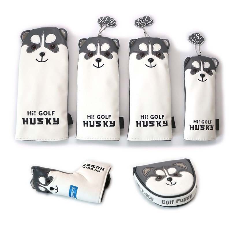 Husky Golf HeadCovers 皮革保護套,適用於一號木球道木桿和混合創意高爾夫球桿保護套