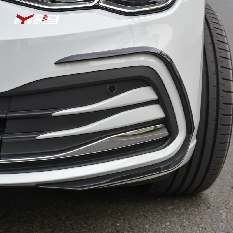 福斯 VW Golf 8代專用獠牙霧燈框外觀改裝GTI前杠中網車身飾條貼配件