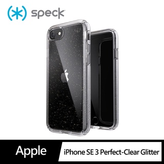 Speck iPhone SE 3/8/7 Presidio Perfect-Clear Gltr 抗菌透明/閃亮防摔殼