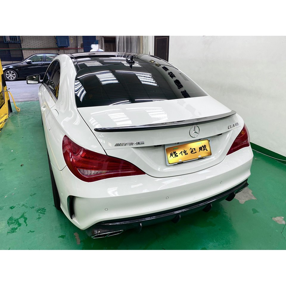 Benz CLA45車頂美國STEK TPU晶鑽黑犀牛皮保護膜包膜