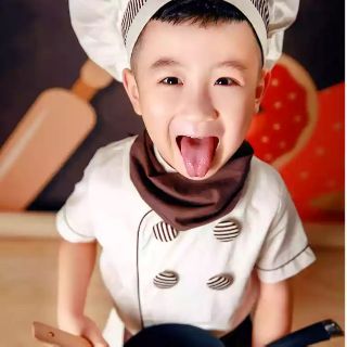 萬聖節親子廚師服演出服兒童幼兒小廚師服裝COS廚師角色扮演衣服