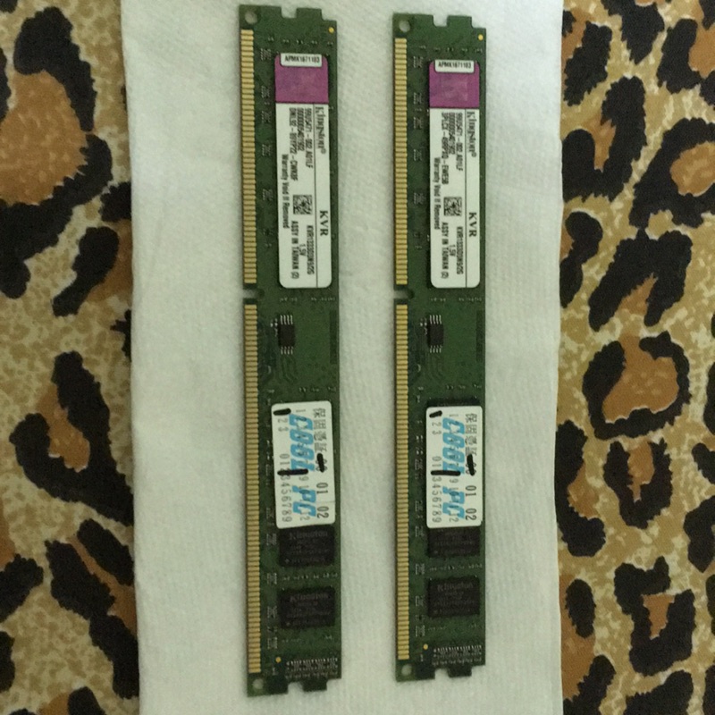 金士頓DDR3(1333)窄版2G單面.雙面各一對