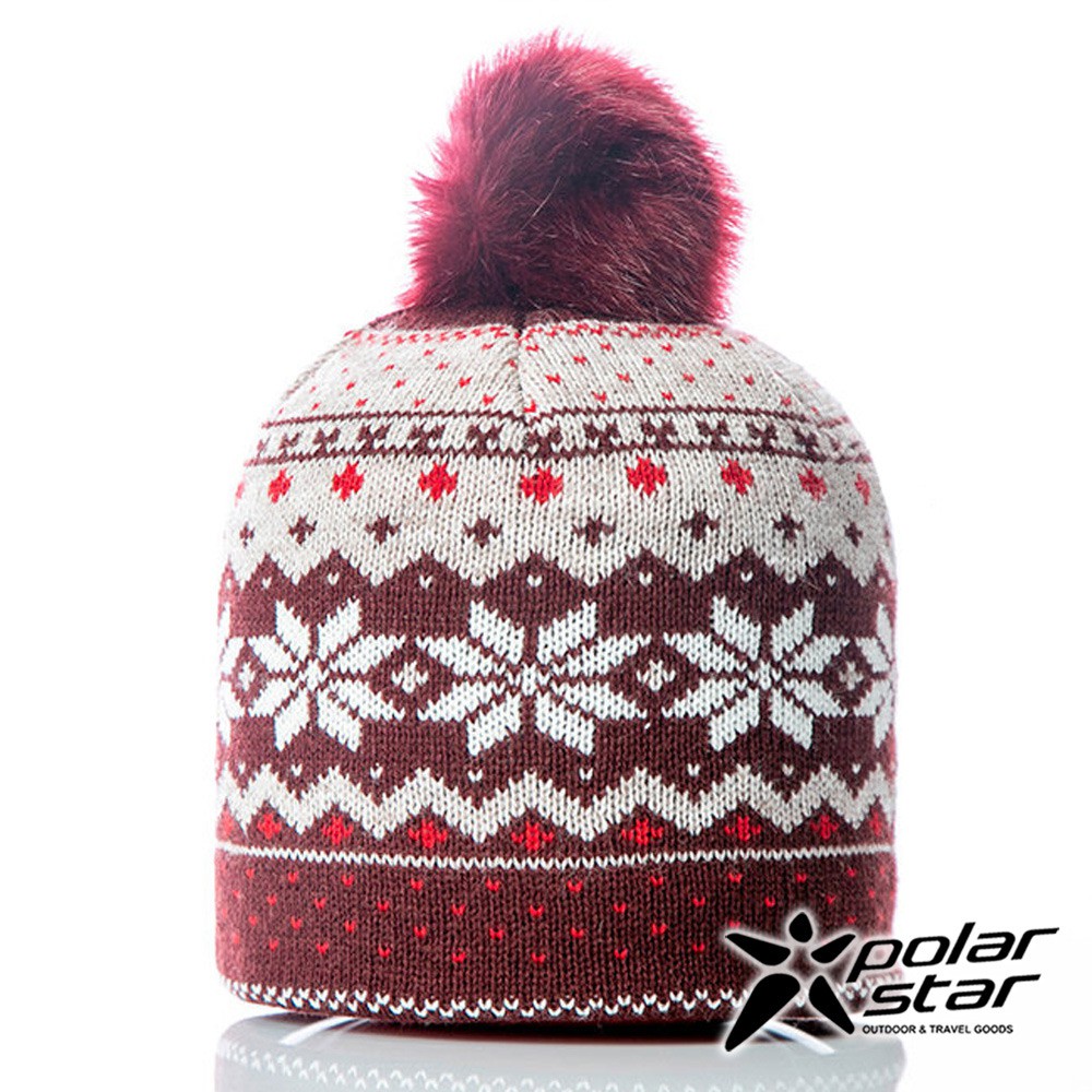【PolarStar】兒童 雪花保暖帽『暗紅』P18615
