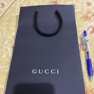 GUCCI 紙袋 全新 尺寸約16cmx28cm gucci古馳 購物袋 黑色紙袋