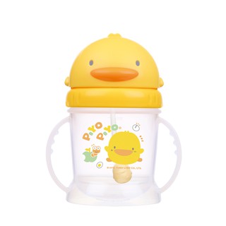 黃色小鴨自動吸管PP滑蓋練習杯250ml 滑蓋水杯✪準媽媽婦嬰用品✪