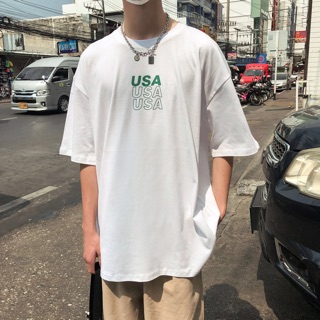 [Image.faith] USA印花短Tee｜寬鬆 vibe風 clean fit 圓領上衣休閒上衣美式潮流小紅書同款