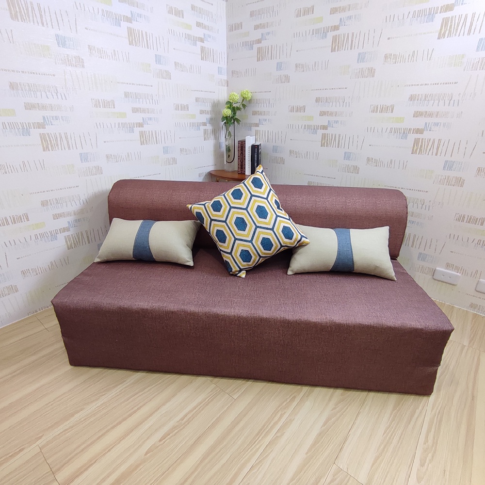 台灣製造 多功能雙人5X6尺摺疊彈簧沙發床-可可咖 沙發  床墊SUMMER