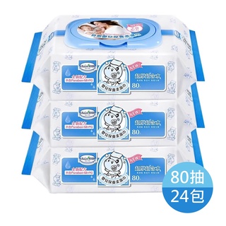 臺灣 Baan貝恩 嬰兒保養柔濕巾-無香料80抽(24包/箱)【公司宅配】