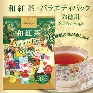 大賀屋 日本製 MINTON 日本紅茶包 和紅茶 總匯包 30袋 京都茶 白桃茶 生薑茶 草莓茶 J00051809
