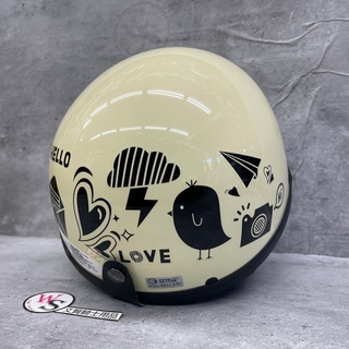 台南WS騎士用品 超可愛碗公帽 安全帽 半罩 瓜皮帽 草綠 法粉 石墨灰 奶白 特殊花紋 W鏡 抗UV 飛行員鏡片