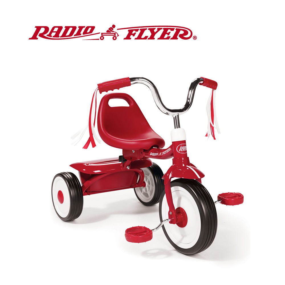 RadioFlyer 紅騎士折疊三輪車(彎把)_411A型 兒童 騎乘玩具 三輪車