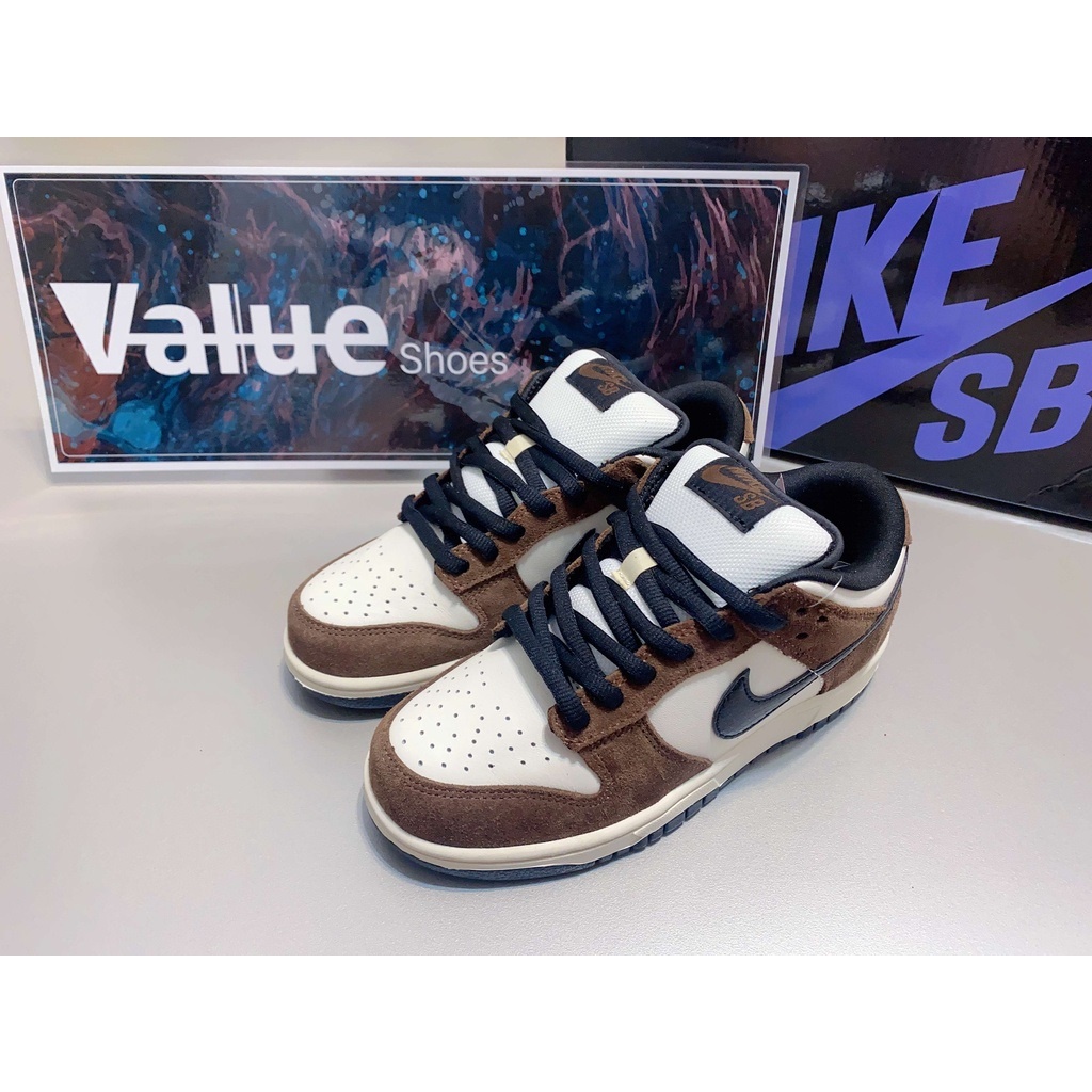 《Value》Nike DUNK 白色 咖啡 摩卡 棕色 黑勾 麂皮 滑板鞋 休閒鞋 穿搭 百搭 304292-102