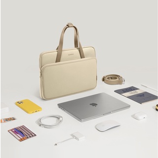 Tomtoc 旅行日記 肩背包，暖柔沙，適用於13吋 MacBook Air / Pro、14吋 MacBook Pro