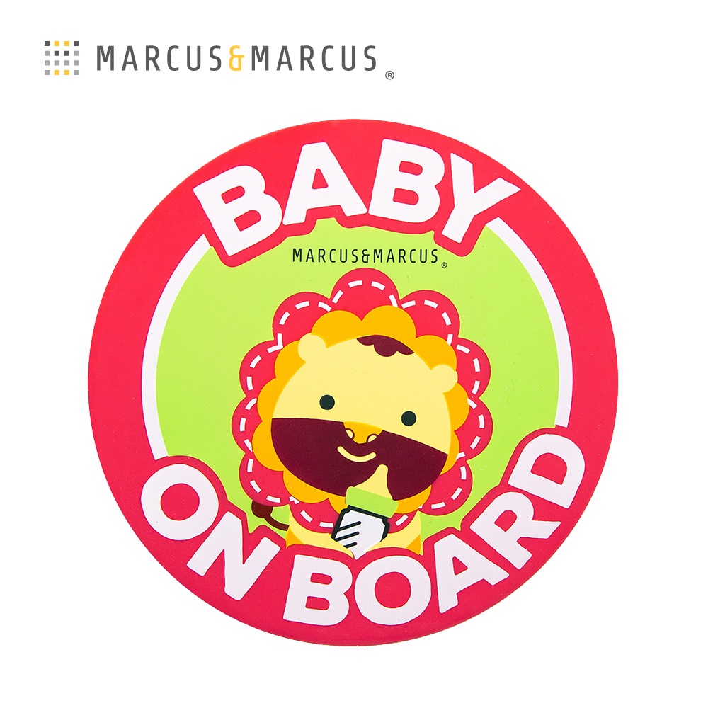 贈品 - 加拿大Marcus &amp; Marcus 動物樂園 - Baby On Board 矽膠靜電貼-獅子