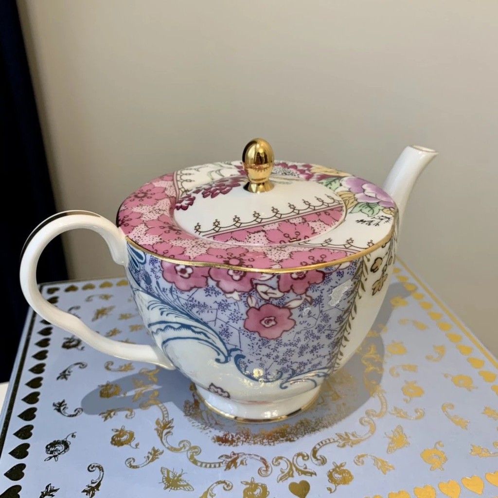英國wedgwood彩蝶系列骨瓷茶壺單品禮盒