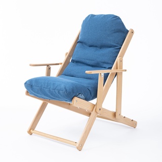 【生活工場】北歐簡約可拆洗式櫸木躺椅-藍色 單人躺椅 單人 躺椅 椅子