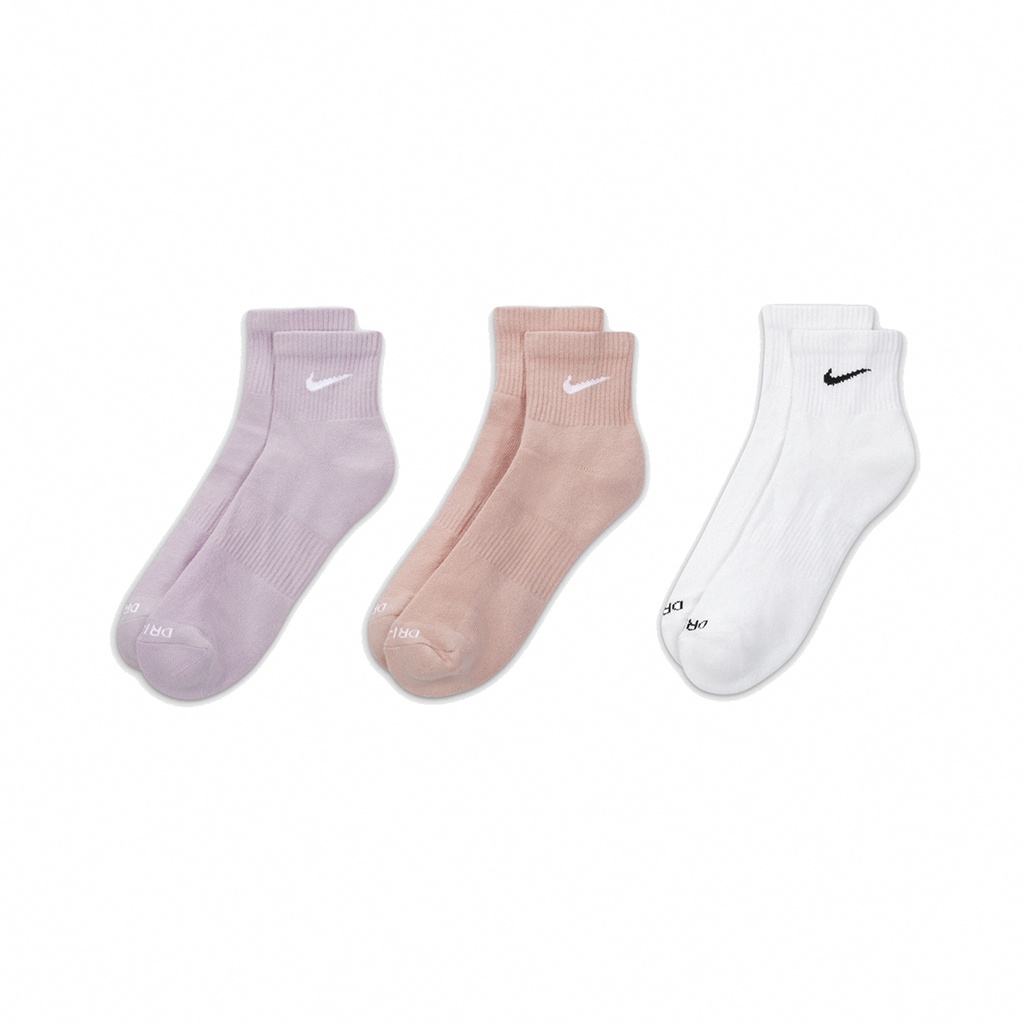 Nike 襪子 Everyday 男女款 粉 紫 白 短襪 厚底 三雙入 三色【ACS】SX6890-990