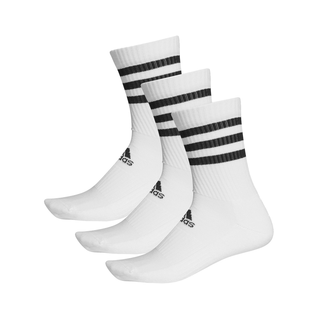adidas 襪子 3-Stripes Crew Socks 三雙入 白黑 愛迪達 運動襪 【ACS】 DZ9346