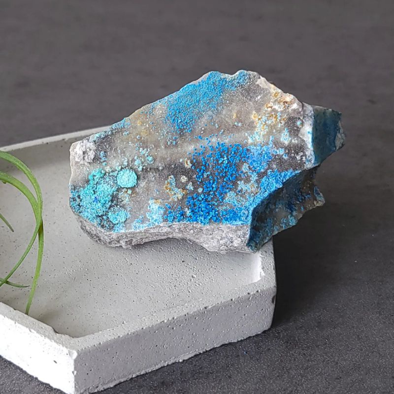 63水晶花園－礦晶－貴州  絨銅礦 矽孔雀石