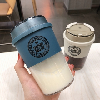 咖啡隨手杯 耐高溫塑膠水杯 女可愛簡約牛奶咖啡杯便攜 少女心杯子創意個性潮流 冷水杯水壺 送禮禮品禮物