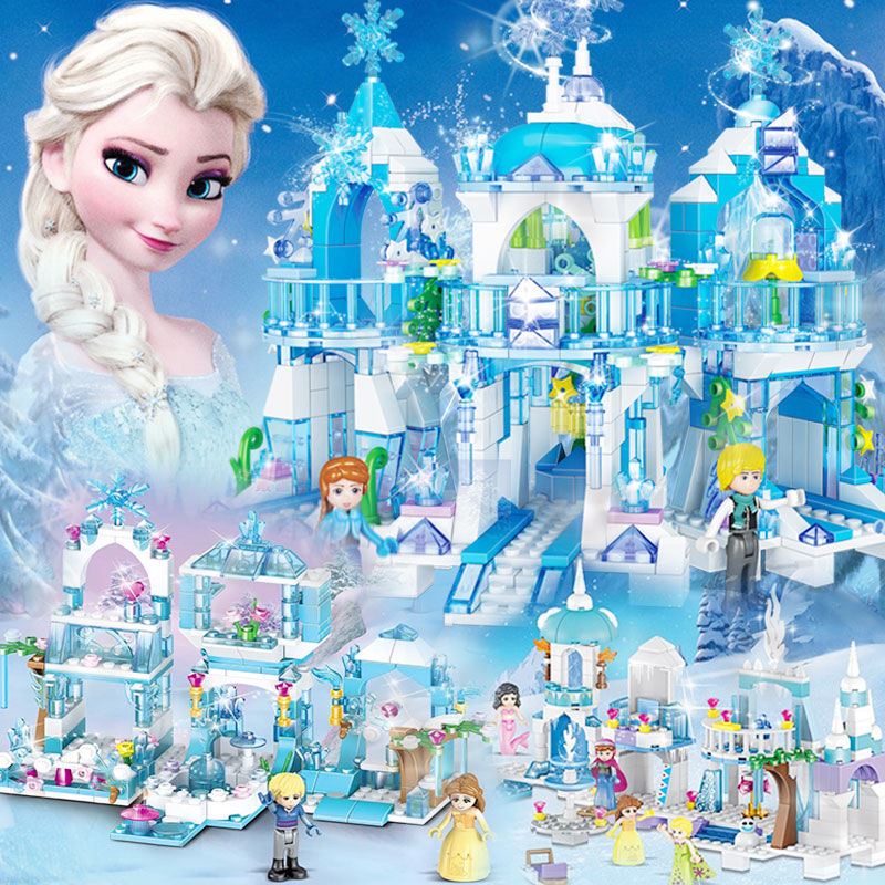 女孩相容樂高積木高難度拼裝玩具冰雪奇緣8系列6歲以上城堡別墅12