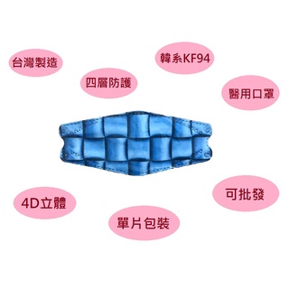 【臺灣製造】琪睿 KF94立體魚嘴醫療醫用口罩 單片包裝 滿100片送3片 四層防護緊密貼合過濾粉塵不易沾粉脫妝