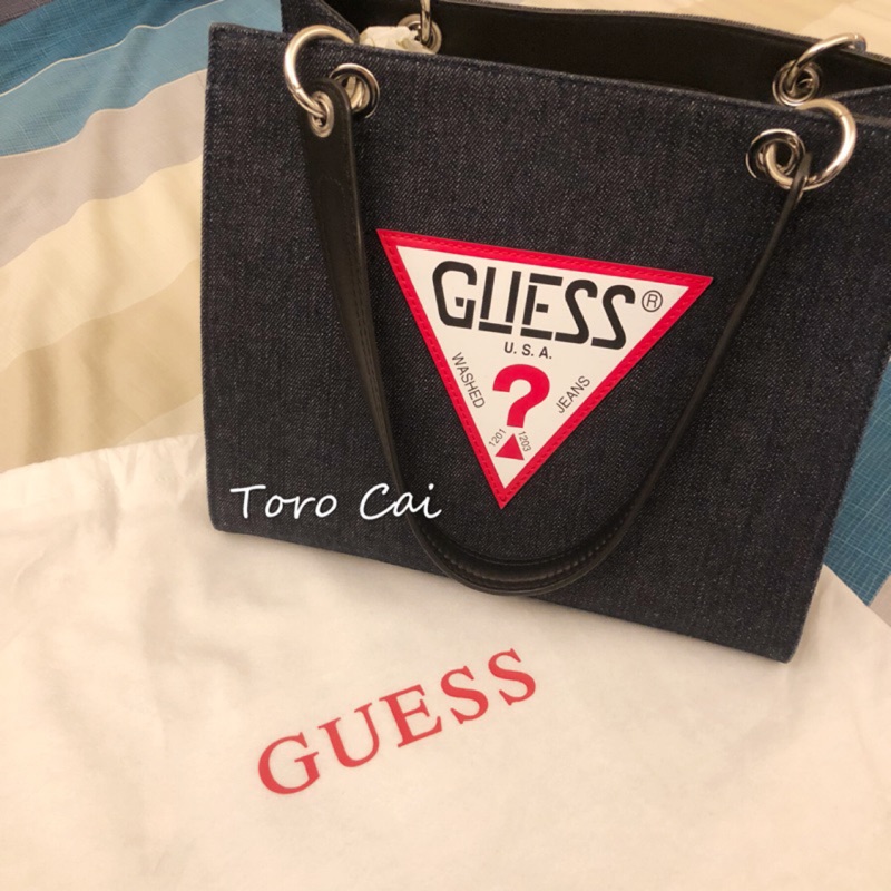 GUESS WASHED JEANS水洗牛仔手提/拖特/肩背包（大阪心齋橋店面直購可提供購買證明）