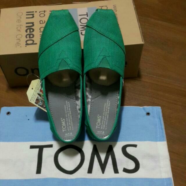 美國官網 正品 Toms 全新 綠色帆布鞋w7.5