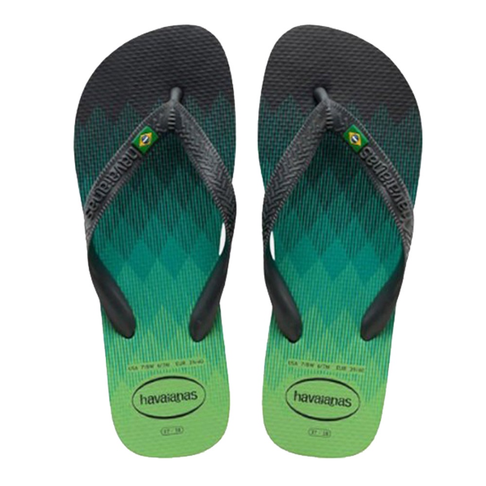 HAVAIANAS 哈瓦仕 人字拖 BRASIL FRESH 黑綠漸層 夾腳拖 41457450074U