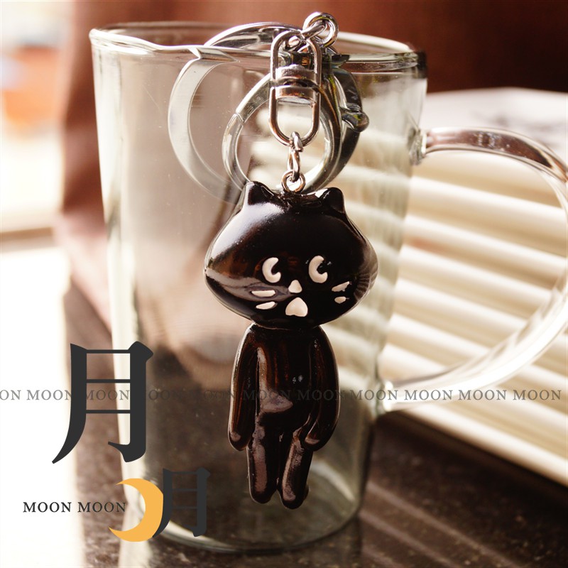 月月🌙 現貨 NE-NET 日本雜誌揭載 NYA 黑貓 吊飾 驚訝貓 全身造型 鑰匙圈 黑色貓咪 掛鉤 包包掛飾 全家