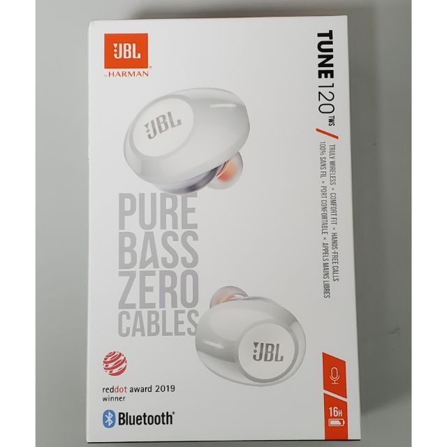 Note10+ 預購禮 JBL 真無線入耳式耳機 藍芽TUNE 120 TWS 白 全新未拆 HARMAN 原價4990