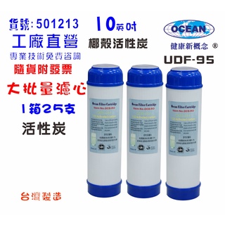 【巡航淨水】大批量10英吋濾心椰殼活性炭 25支1箱.RO純水機餐飲濾水器.淨水器.水族箱.過濾器.飲水機貨號:1213
