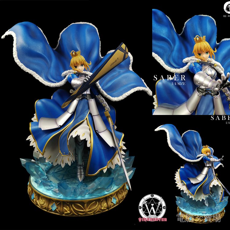 印記saber Fate 賽巴棉被王命運之夜1 4比例gk手辦雕像模型 蝦皮購物