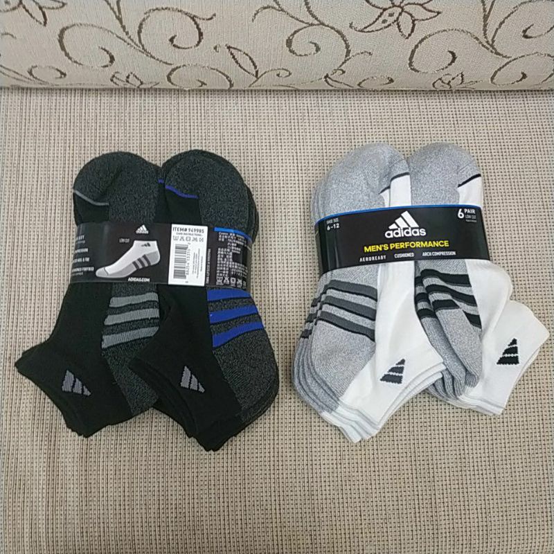 Adidas愛迪達 男襪六雙(12隻)組 黑/白 適合鞋子尺寸：US 6-12 好市多代購 Costco代購