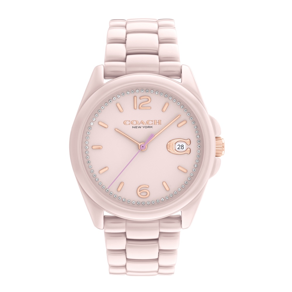 COACH 優雅典鑽粉色陶瓷腕錶36mm(14503926)