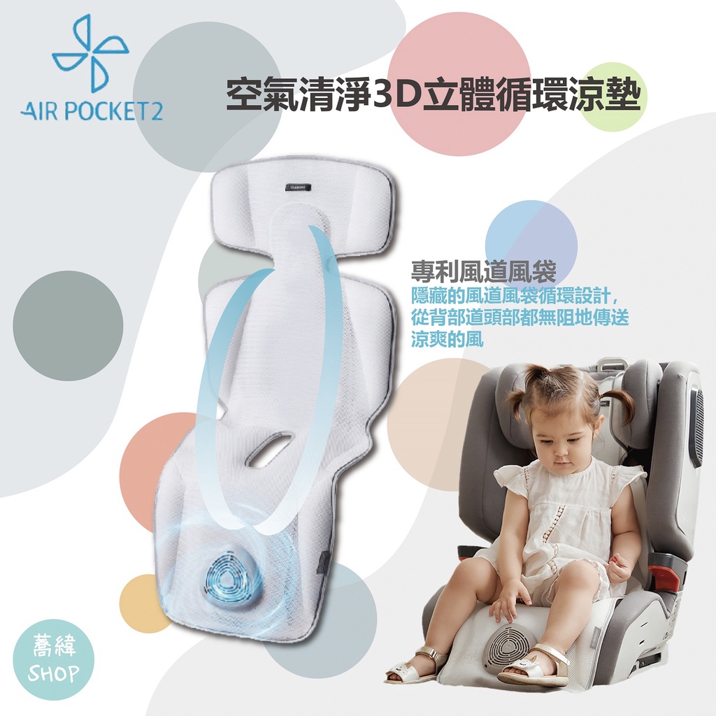 【領卷蝦幣10%】韓國 Daiichi 空氣清淨3D立體循環涼墊 2代 透氣涼墊 |USB風扇 汽座 推車 【蕎緯嚴選】