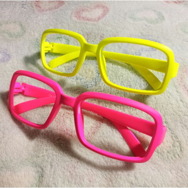 小兔Shop 眼鏡框 眼鏡 螢光色 粉色