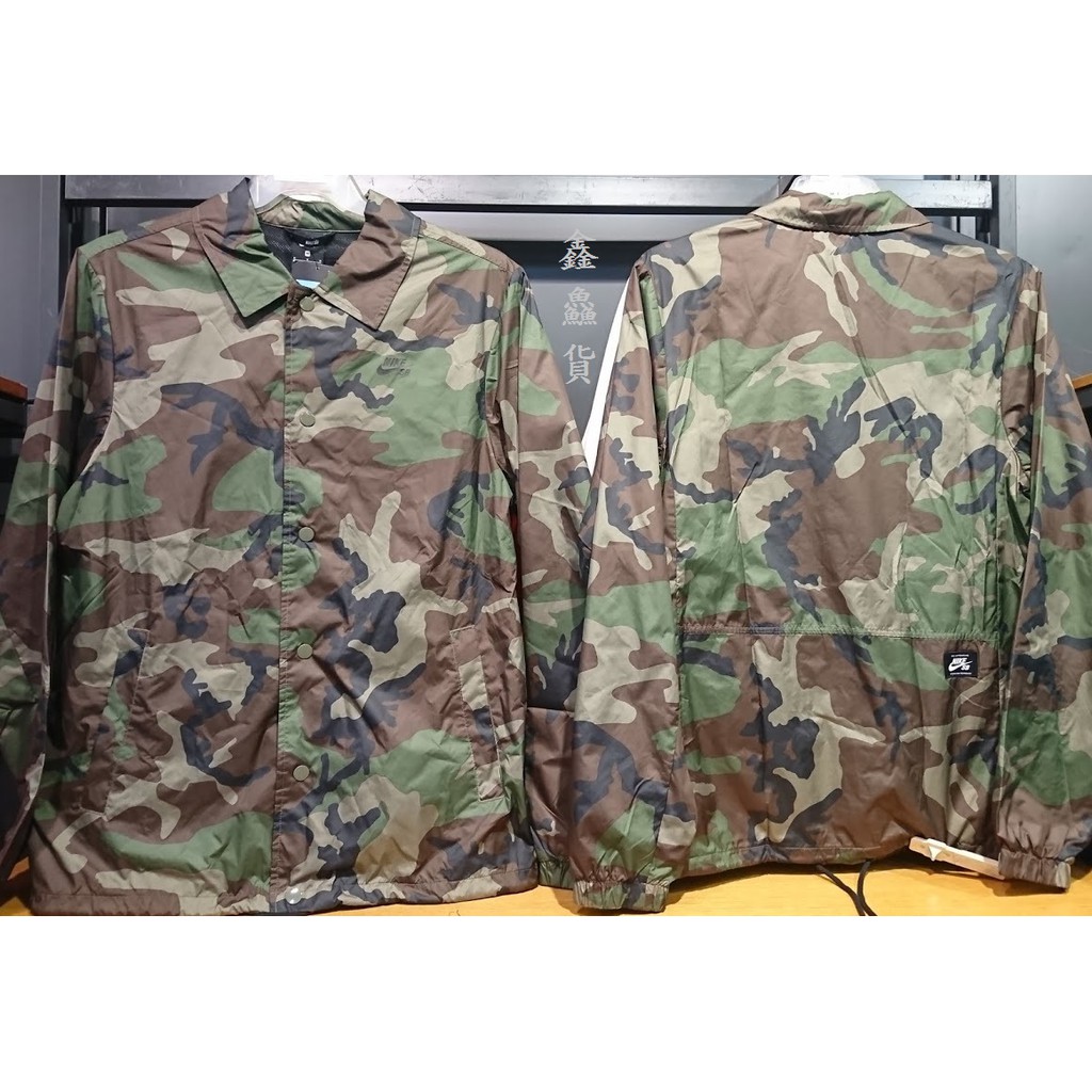 2019 十月 NIKE M SB SHIELD JACKET 教練風 防潑水 防風 外套 迷彩 AH5506-222