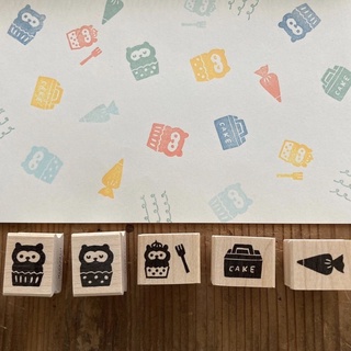 Hankodori 日本製印章 ケーキの箱 蛋糕盒 糕點袋 擠壓袋 貍貓蛋糕 印章 日本印章 手帳印章 手帳素材 之然