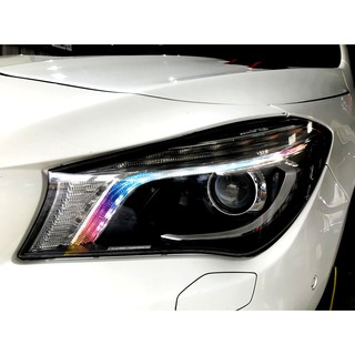 小馬汽車工坊 賓士CLA45 7彩透明車燈眉 DIY燈眉貼2019前CLA45.CLA250.CLA220.CLA200