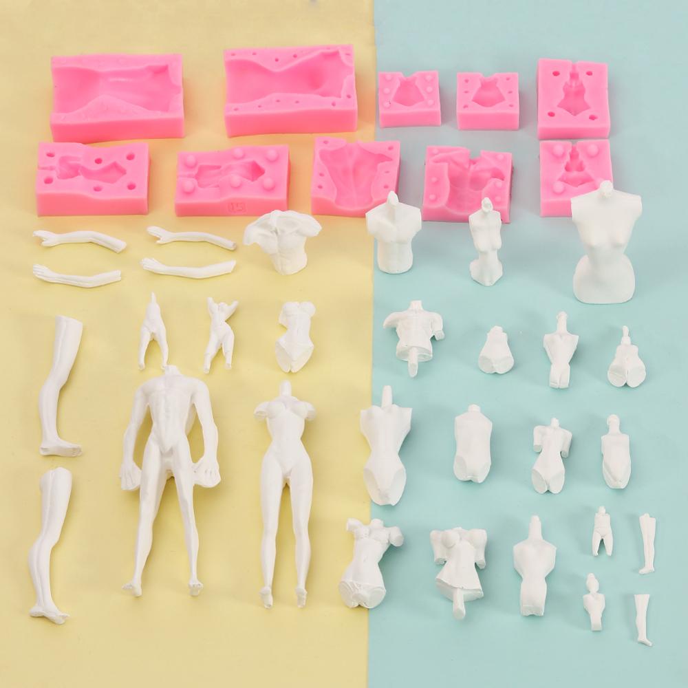 娃娃身體 3D 矽膠模具軟糖巧克力蛋糕裝飾工具粘土模具男人女人 DIY 婚禮烘焙
