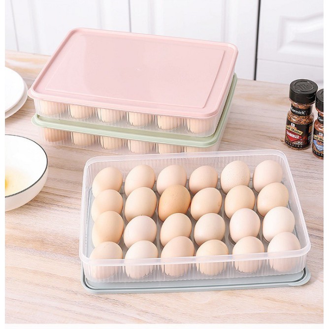廚房24格雞蛋盒 台灣有發票 冰箱保鮮盒 便攜塑料雞蛋收納盒 塑料雞蛋盒 雞蛋托蛋盒 居家生活 餐廚 保鮮盒