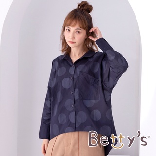 betty’s貝蒂思(05)普普風圓點造型襯衫(藍黑色)