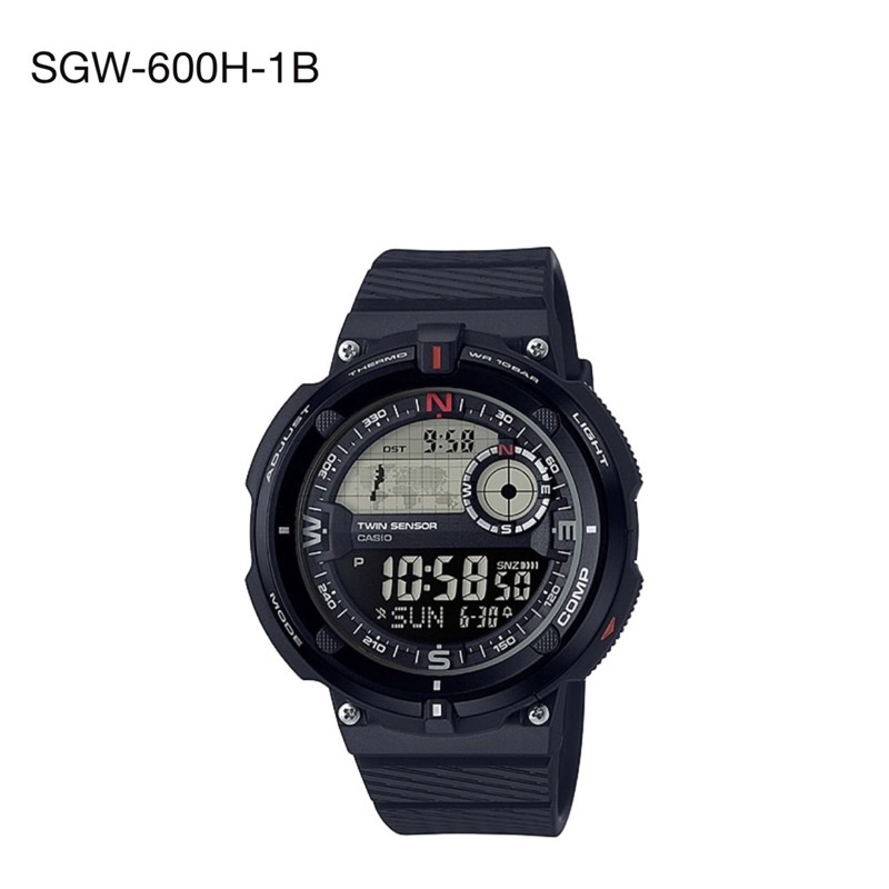 ［二手正品］CASIO SGW-600-H1B卡西歐黑色數位羅盤登山錶