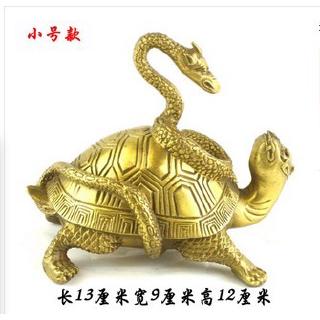 現貨 龜蛇玄武小號纯铜工艺品开光摆件铜玄武北方之神镇宅四神蛇龙龟家居饰品玄武擺件龜蛇龍龜擺件裝飾