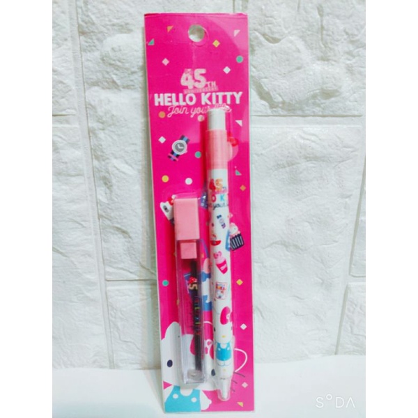 🌸萌院🌸Kitty 三角自動鉛筆組 自動鉛筆 Hello Kitty 筆芯 自動鉛筆