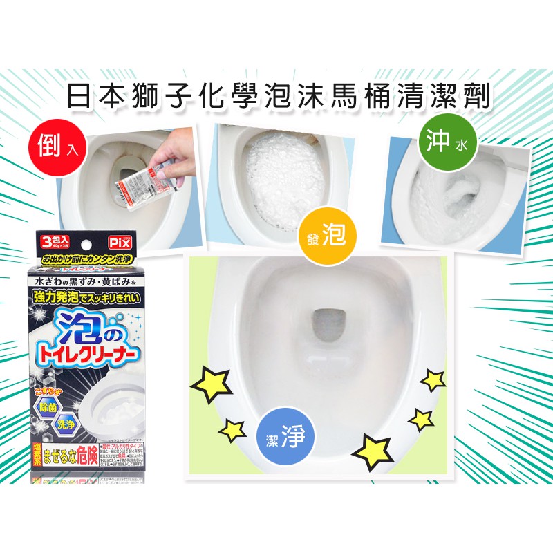 日本LION CHEMICAL獅子化學馬桶起泡劑 排口水清潔劑 不髒手清潔便利